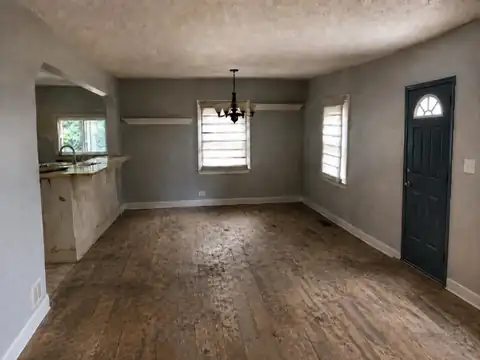 Main room of Ag na Farraige on day one of renovation.