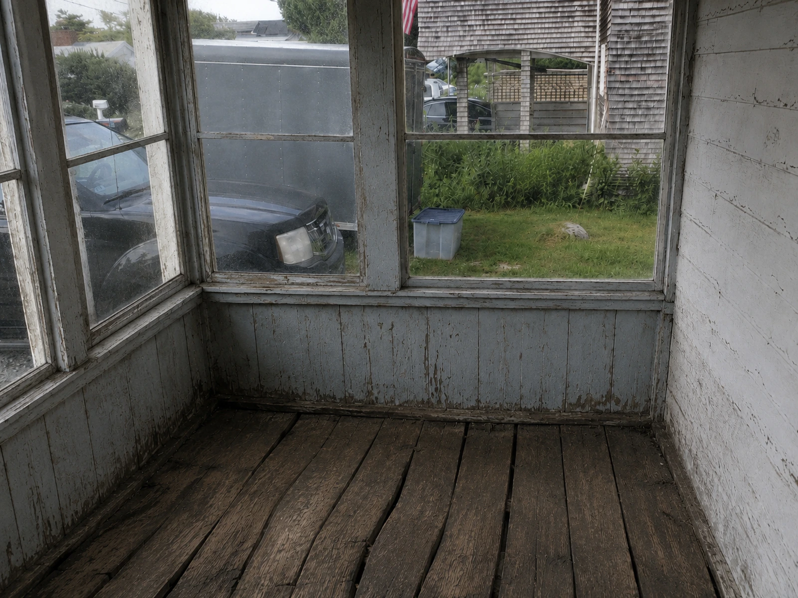 Front porch of Ag na Farraige on day one of renovation.