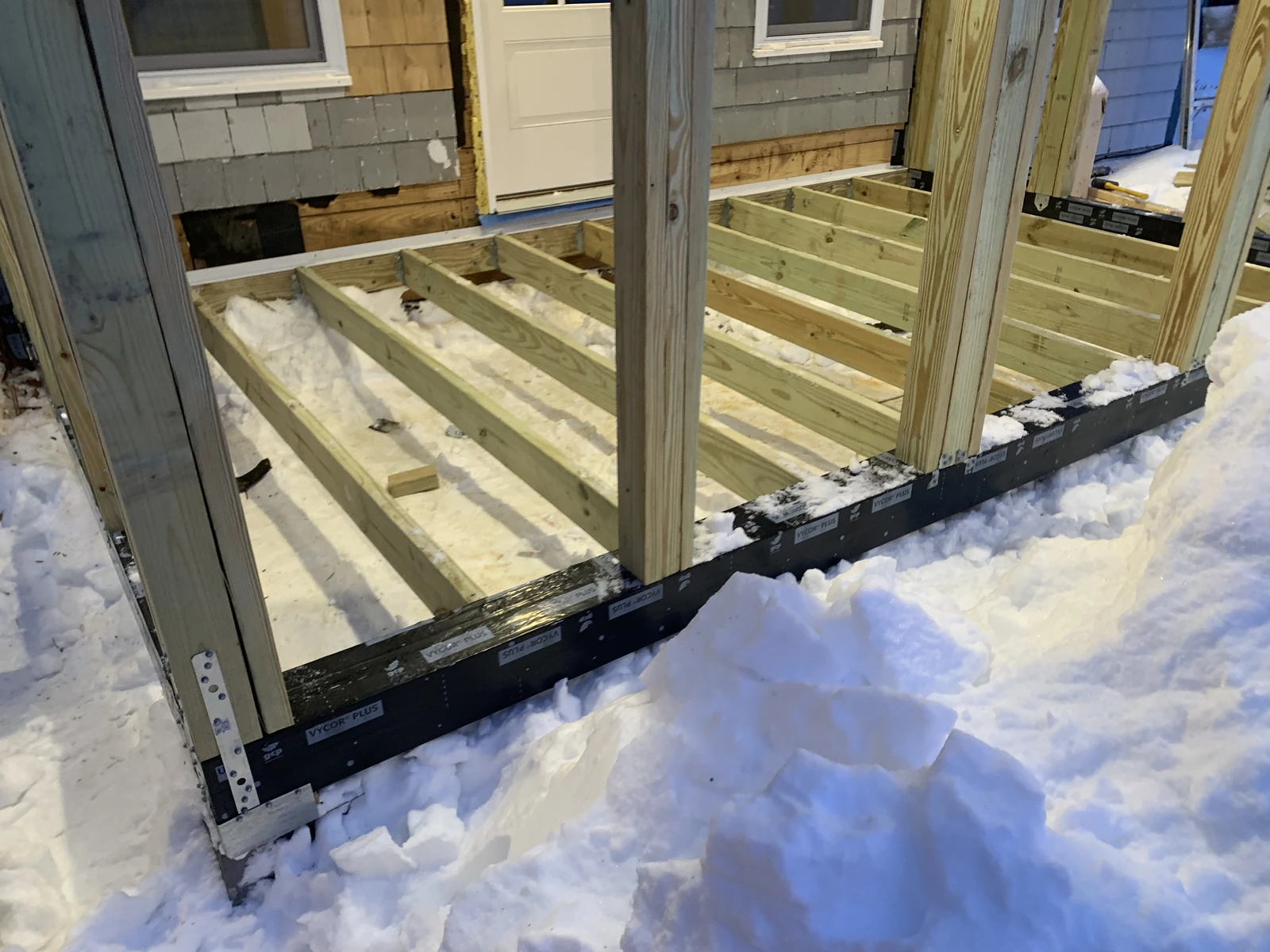Front porch of Ag na Farraige during renovation.