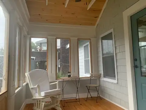 Front porch of Ag na Farraige after renovation.