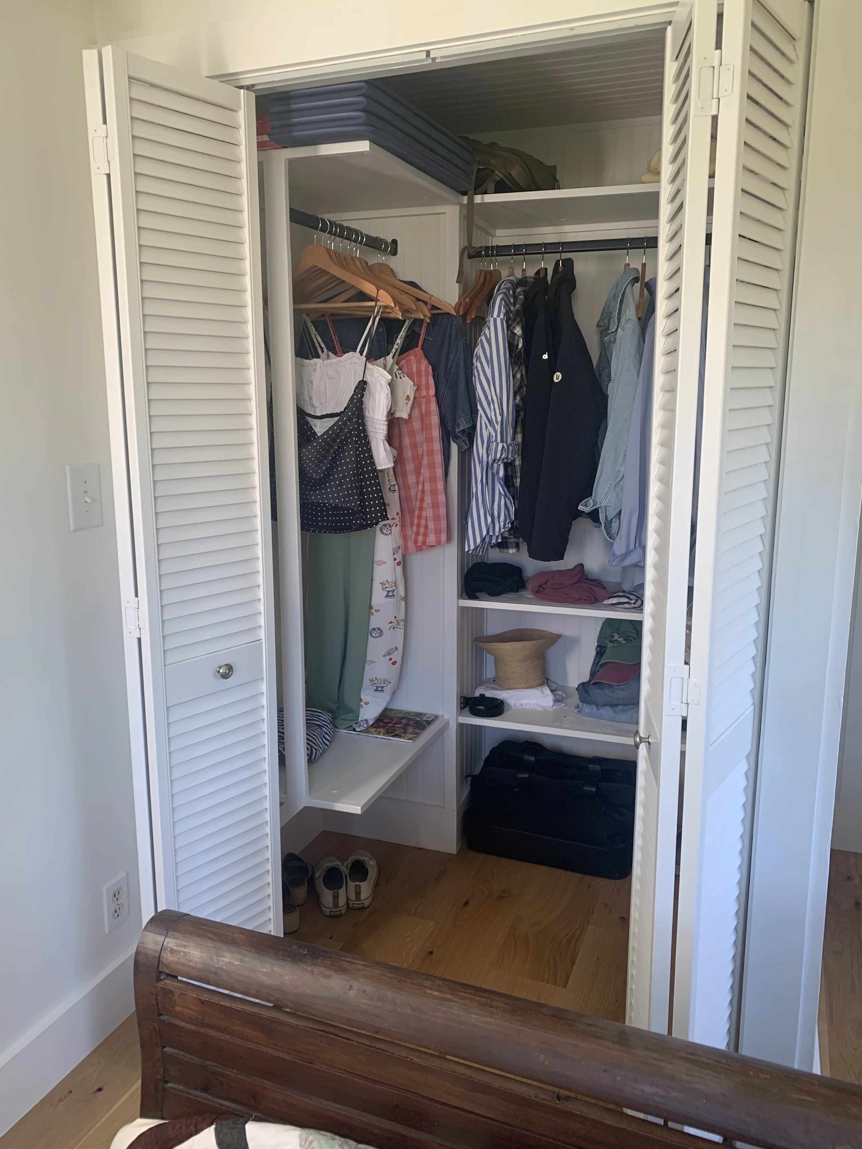Closet area of Ag na Farraige after renovation.