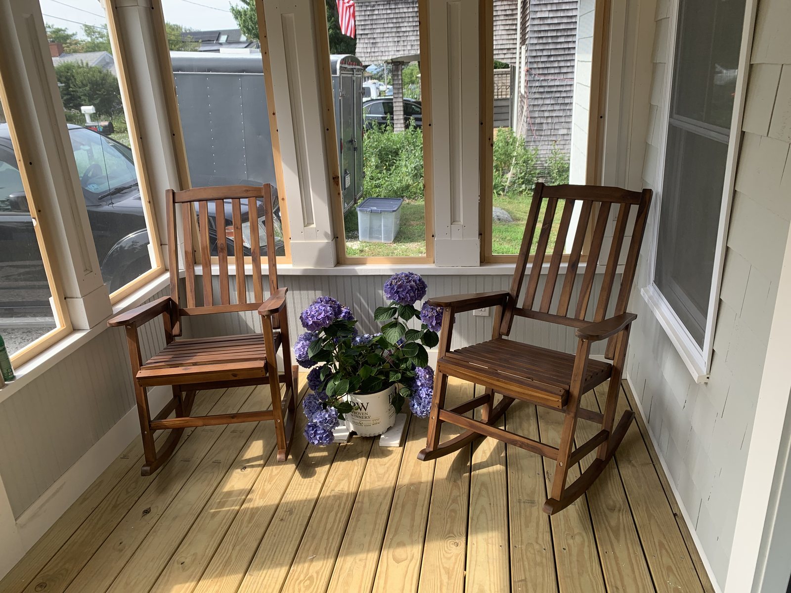 Front porch of Ag na Farraige after renovation.