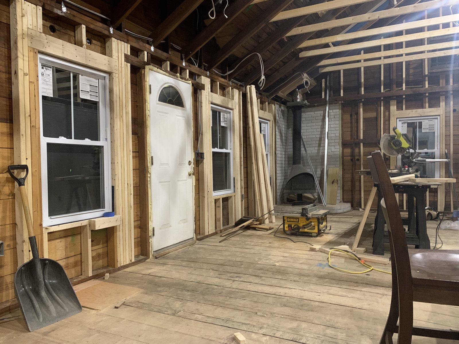 Front porch of Ag na Farraige during renovation.
